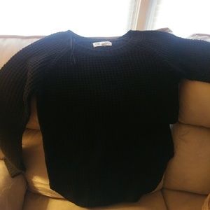 Black pink rose cozy sweater